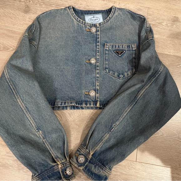 Jackets & Blazers - PRADA Cropped denim jacket